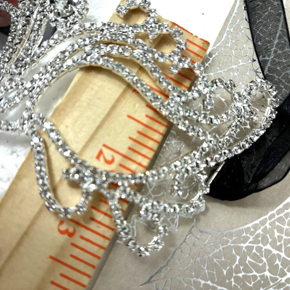 Rhinestone Jeweled Metal Harlequin Facemask NWT NOS